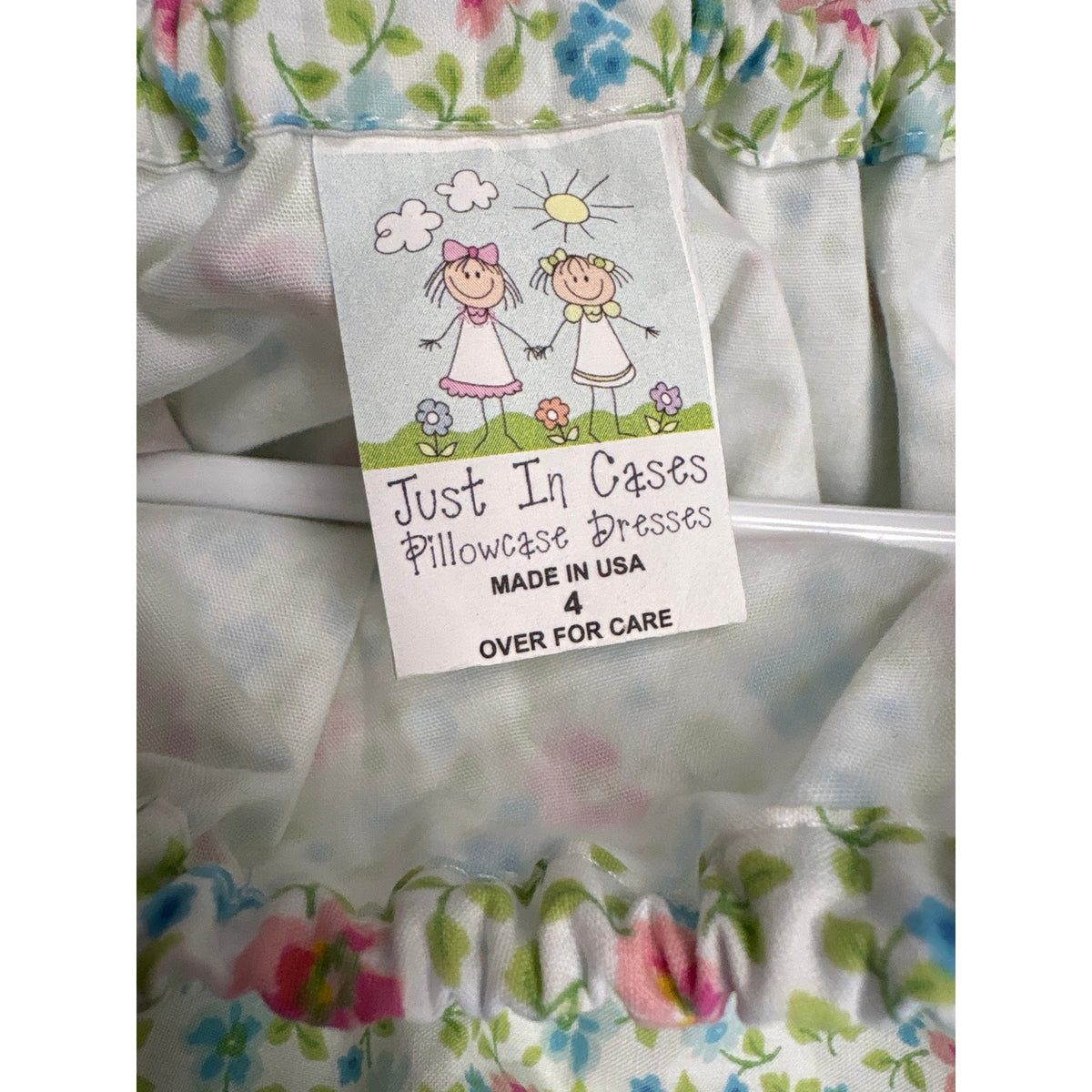 Girls Vintage Just in Cases Blue,Pink&Green pillowcase dress Sz4