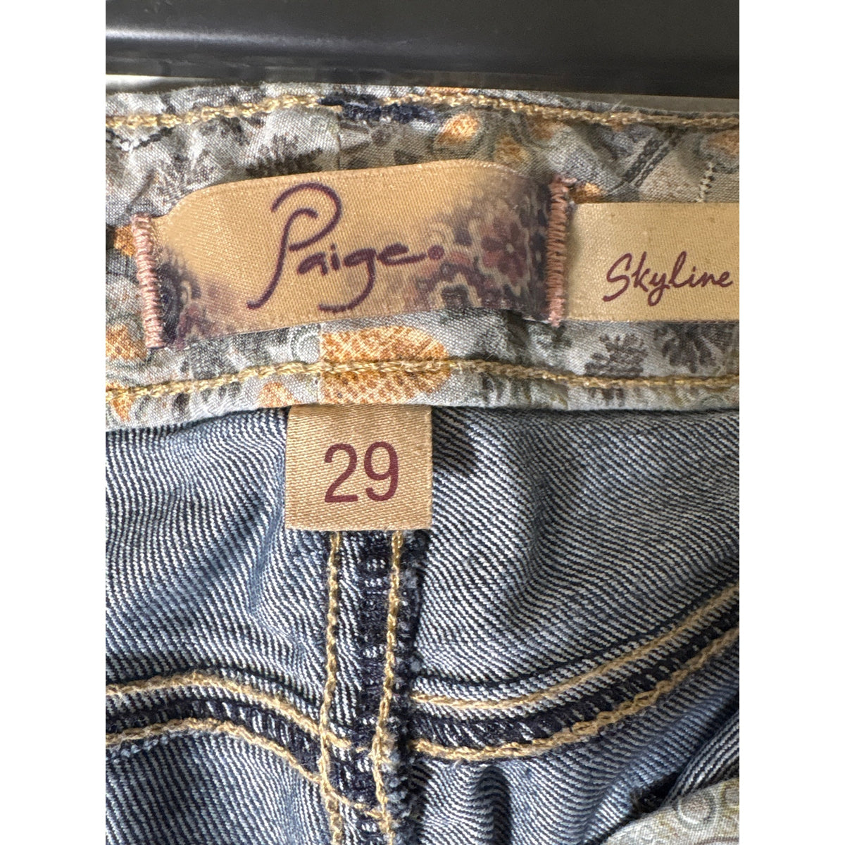 Paige Skyline Dark Wash Tapered Leg Jeans Sz 29