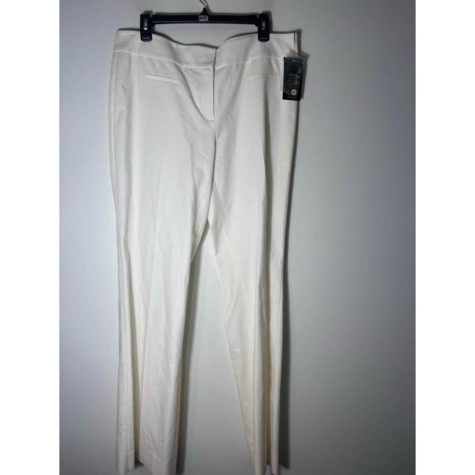 NWT Etcetera White Straight Leg Cotton Ankle Dress Pants Sz 14