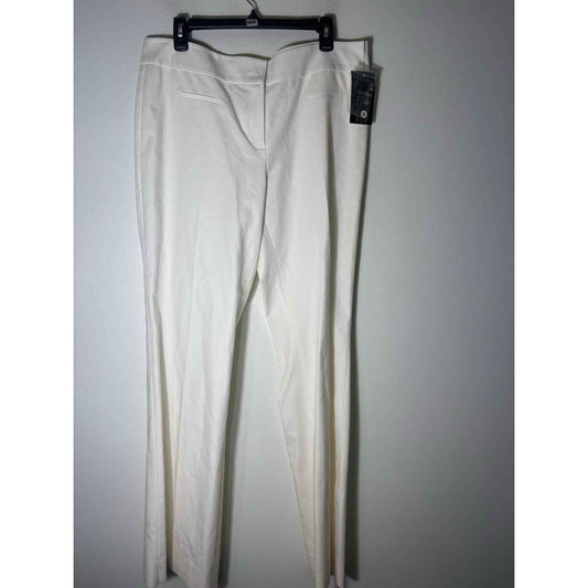 NWT Etcetera White Straight Leg Cotton Ankle Dress Pants Sz 14