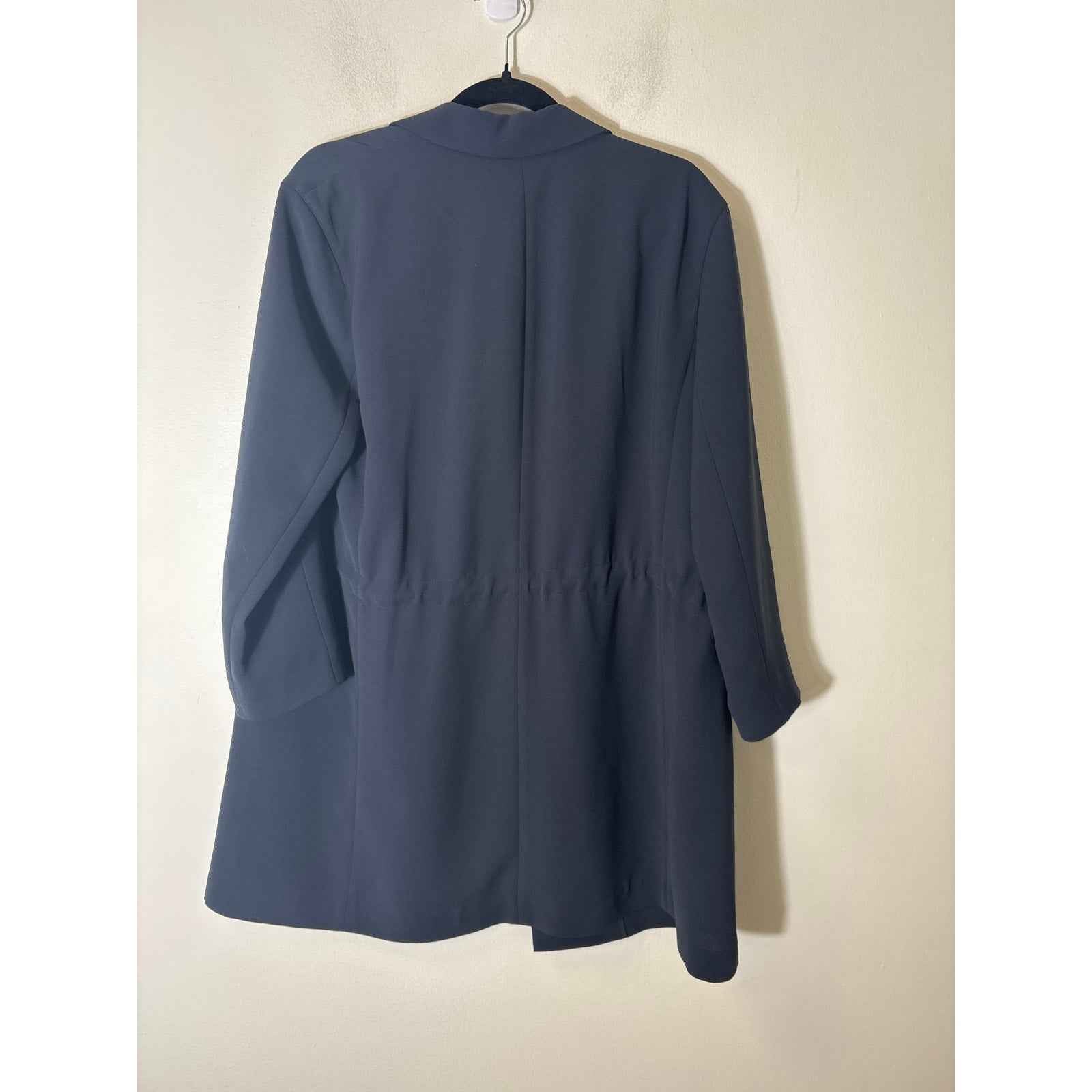 Lafayette 148 Navy Drawstring Waist Jacket Sz M