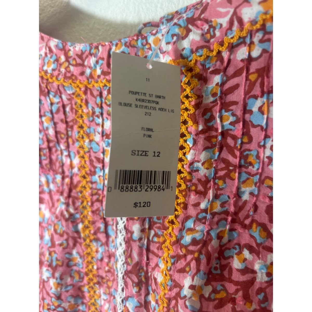 Girls NWT Poupette St. Barth Sleeveless Floral Cotton Top Sz 12