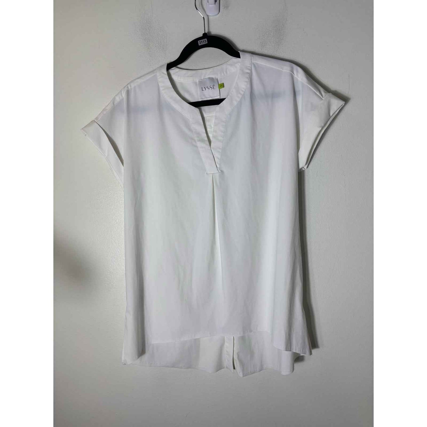 Llysse White Tunic Style Short Sleeve High Low Hem Top Sz XS
