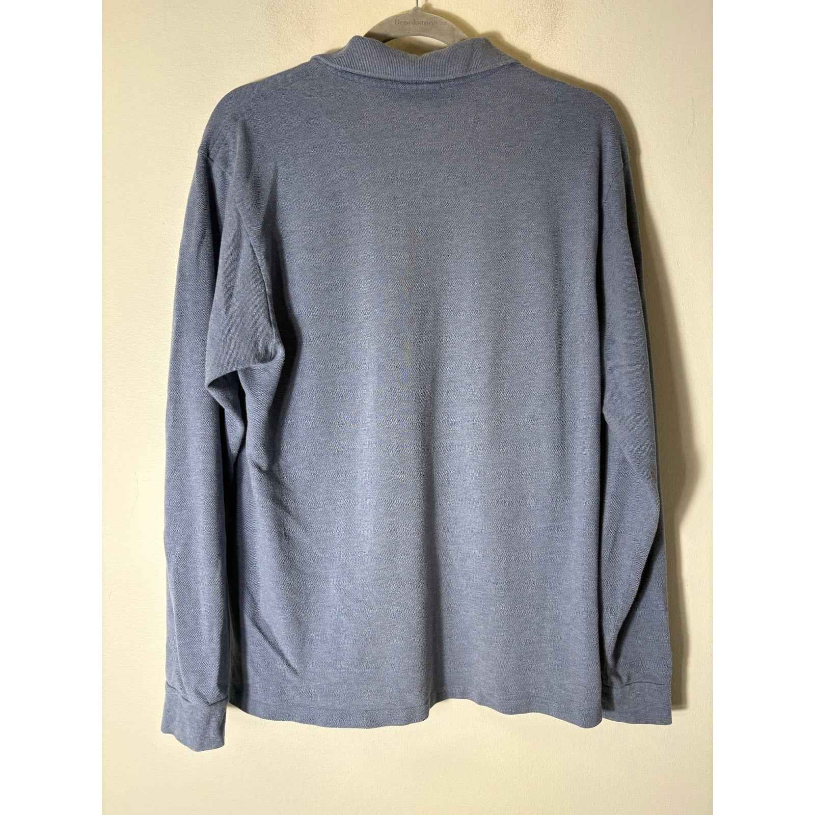 Men's Lacoste Gray Blue Long Sleeve Cotton Polo Style Shirt Sz 6