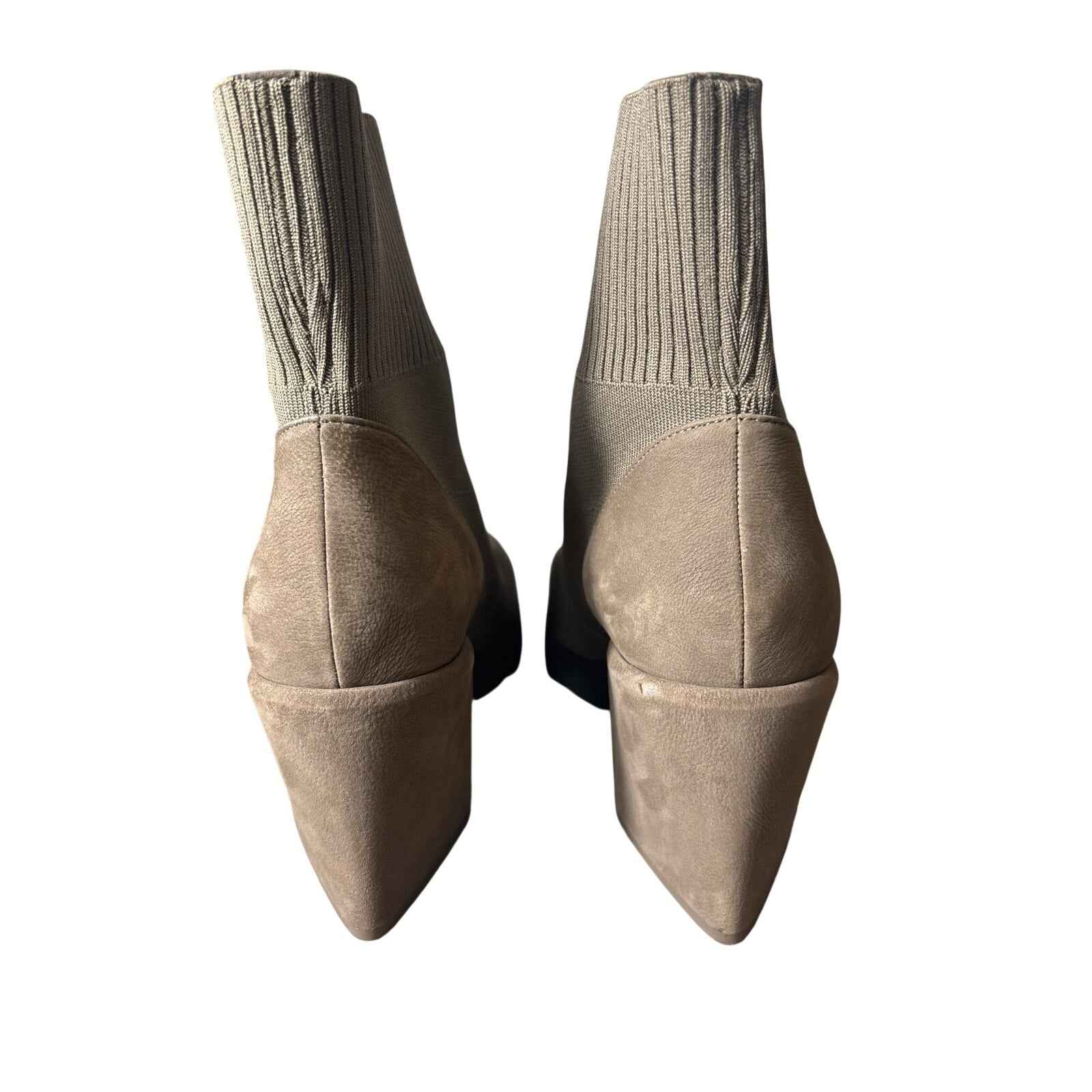 Eileen Fisher Brown Fabric Pull On Ankle Bootie Sz 10
