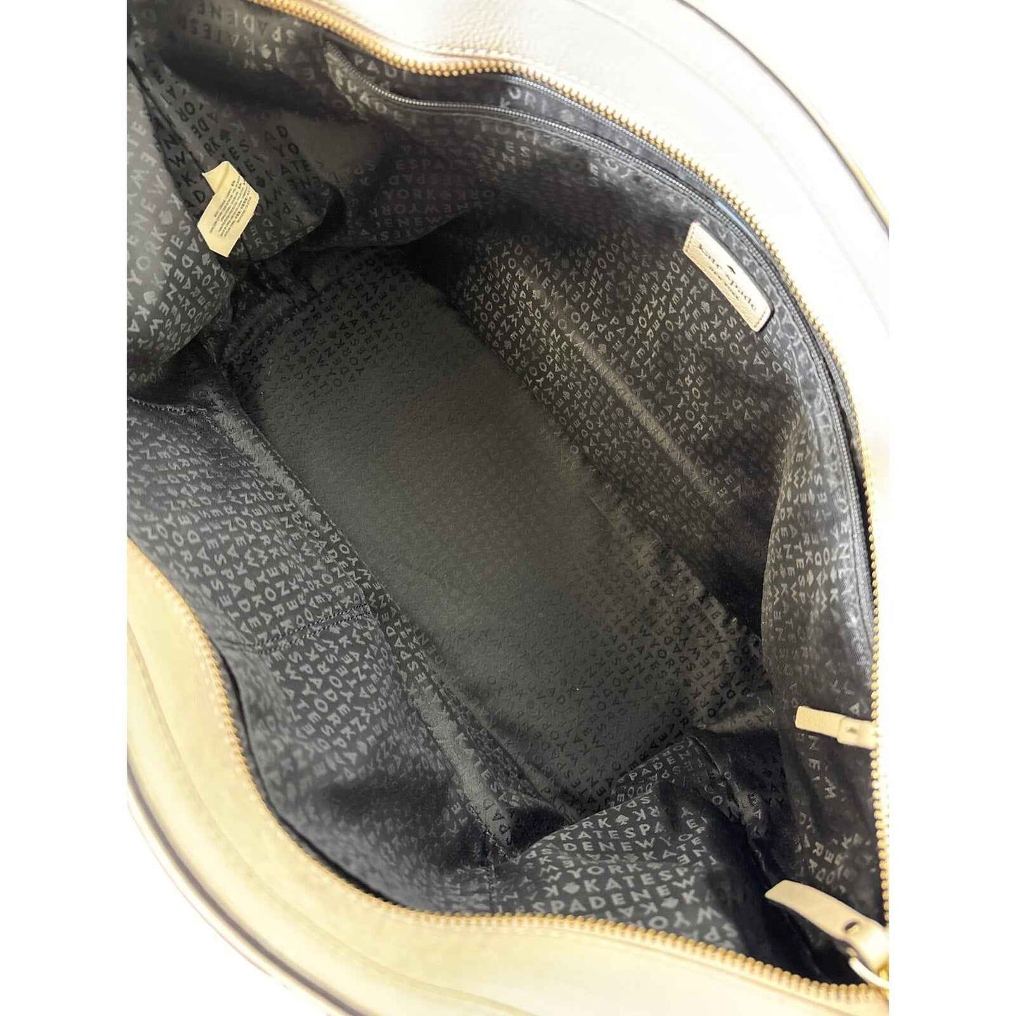 Kate Spade Beige Pebbled Leather Bow Shoulder Bag 20"x11"