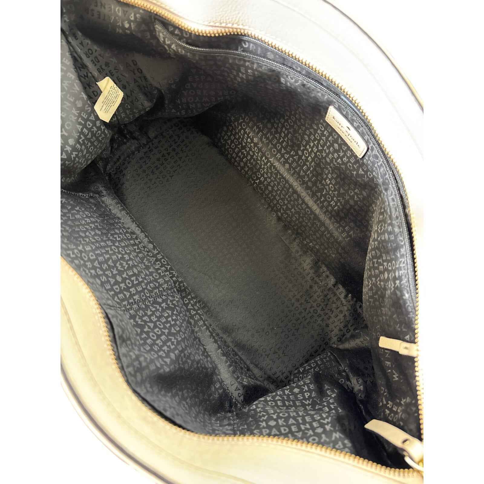 Kate Spade Beige Pebbled Leather Bow Shoulder Bag 20"x11"