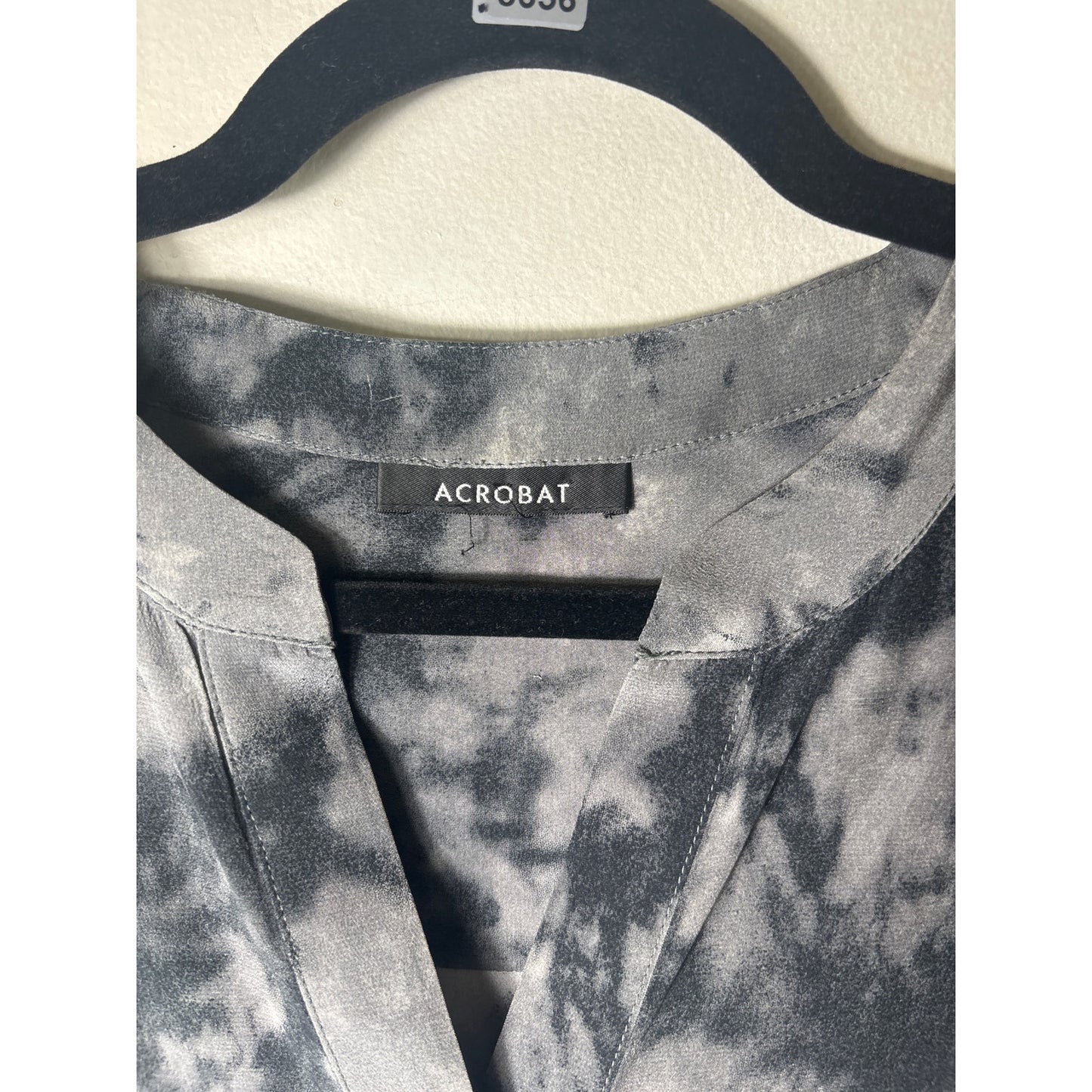 Acrobat Gray Tie Dye Silk Aleeveless Midi Dress Sz M