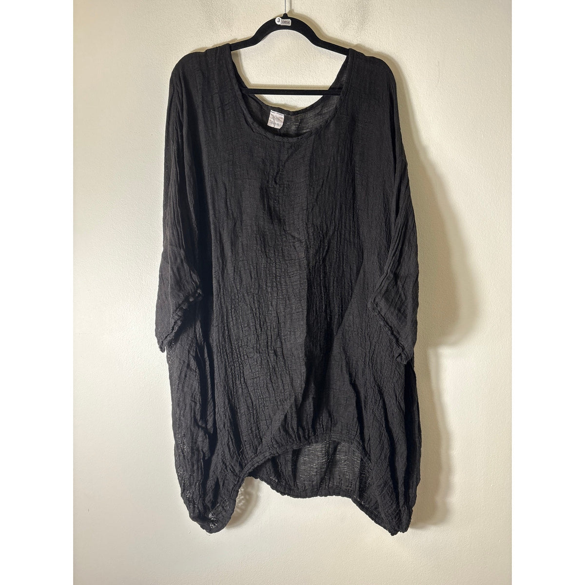 Eterea Black Gauze Oversize Top Sz OS
