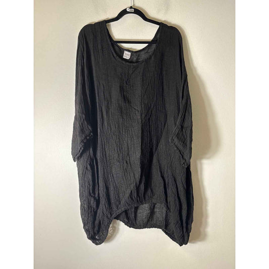 Eterea Black Gauze Oversize Top Sz OS