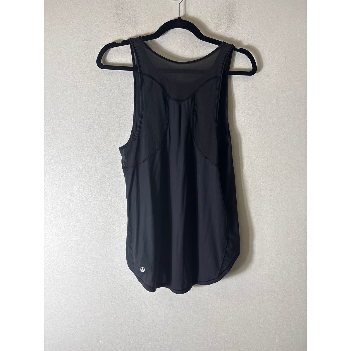 Lululemon Dark Black Athletic Tank with Mesh Back Sz 8