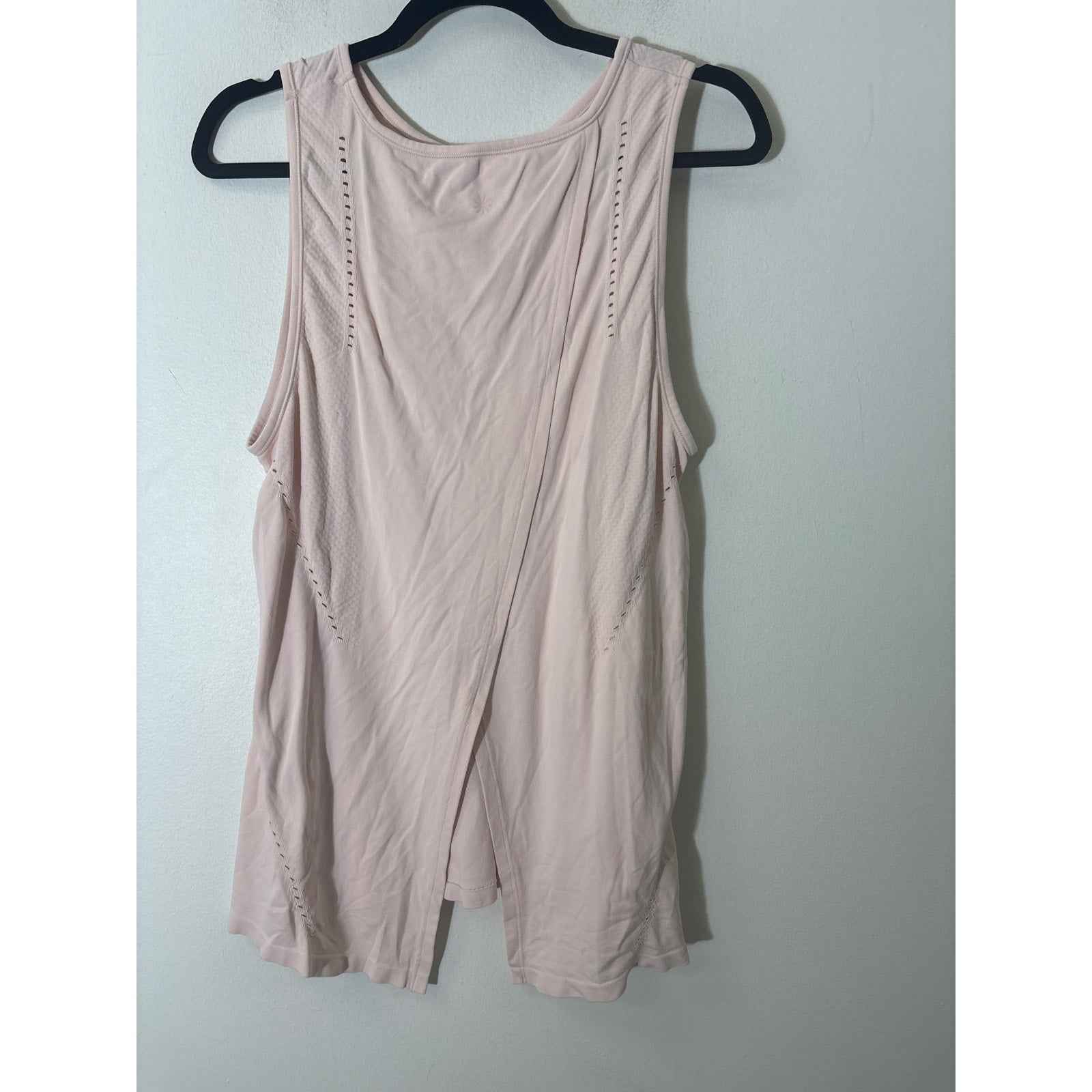 Athleta Blush Pink Sleeveless Split Back Athletic Top Sz L