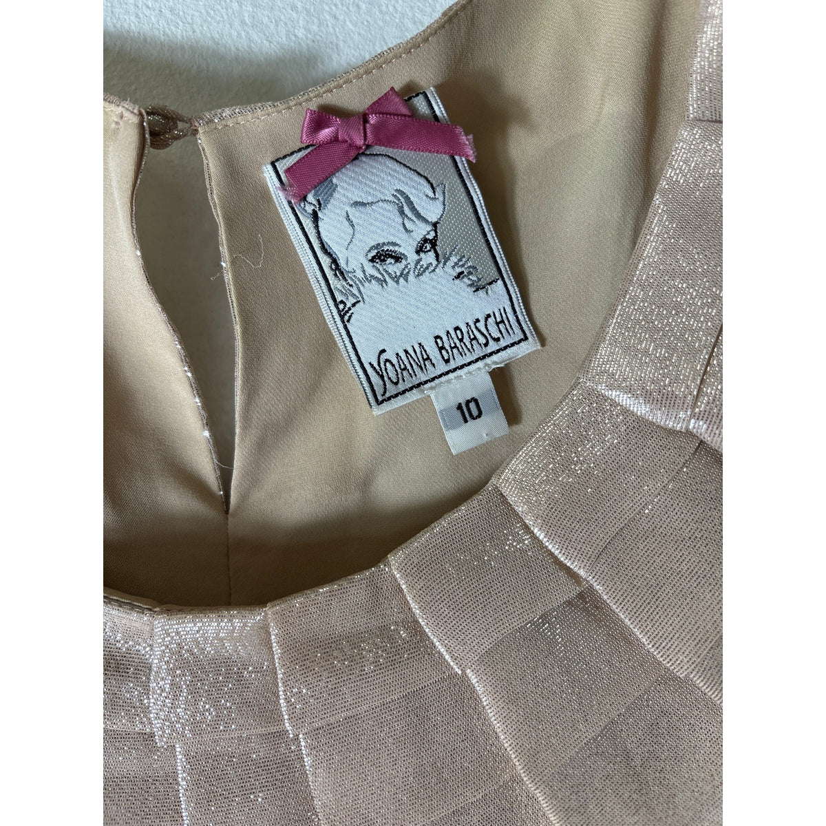 Yoana Baraschi Champagne Shimmery Sleeveless Top Sz 10
