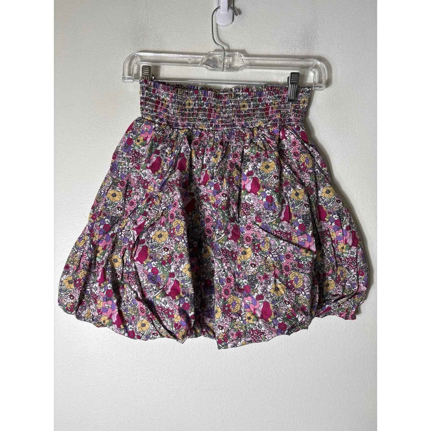NWT Buru Pink Floral Button Sleeve Blouse and Mini Skirt Set Sz S