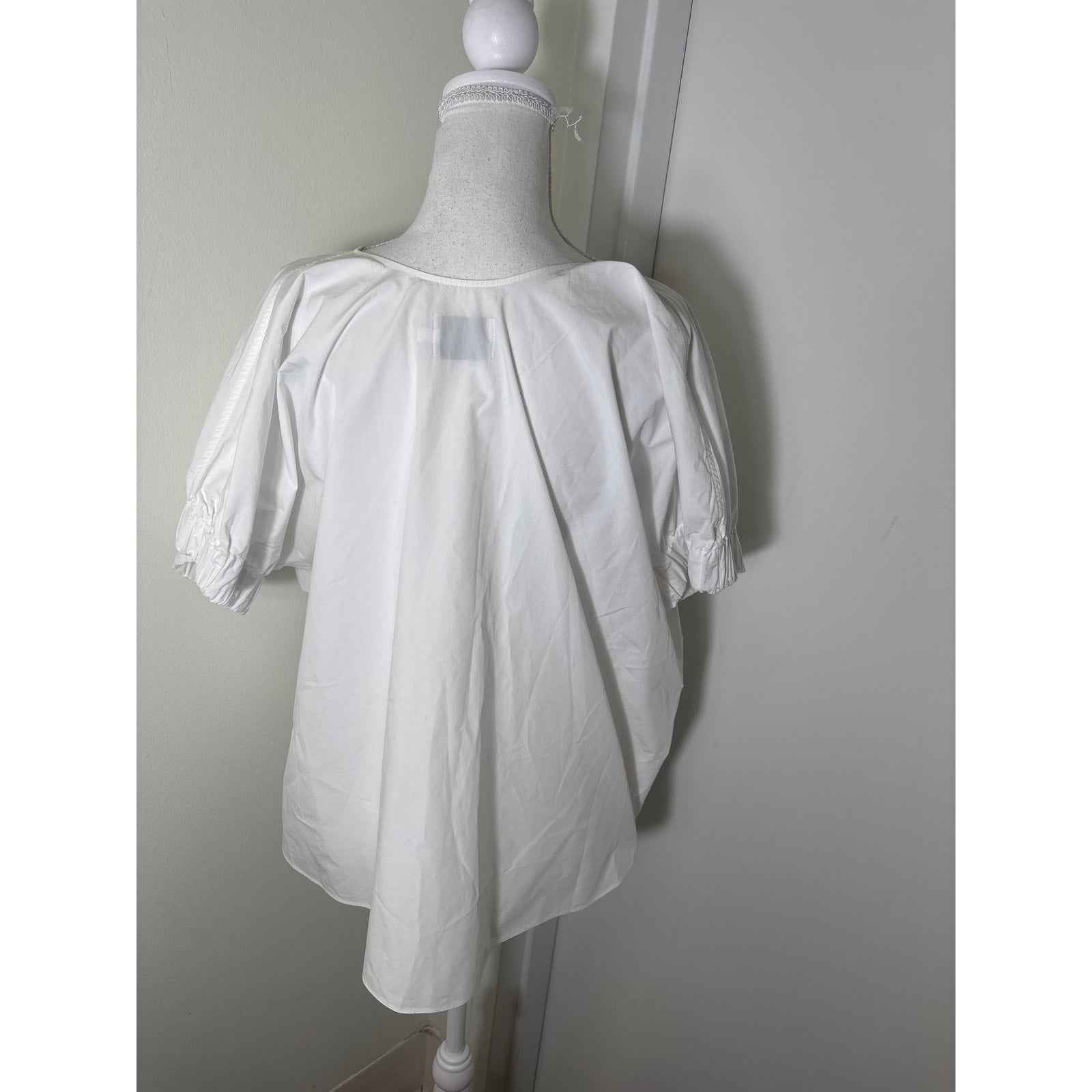 Fabiana Pigna White Cotton Oversized Short Sleeve Top Sz M