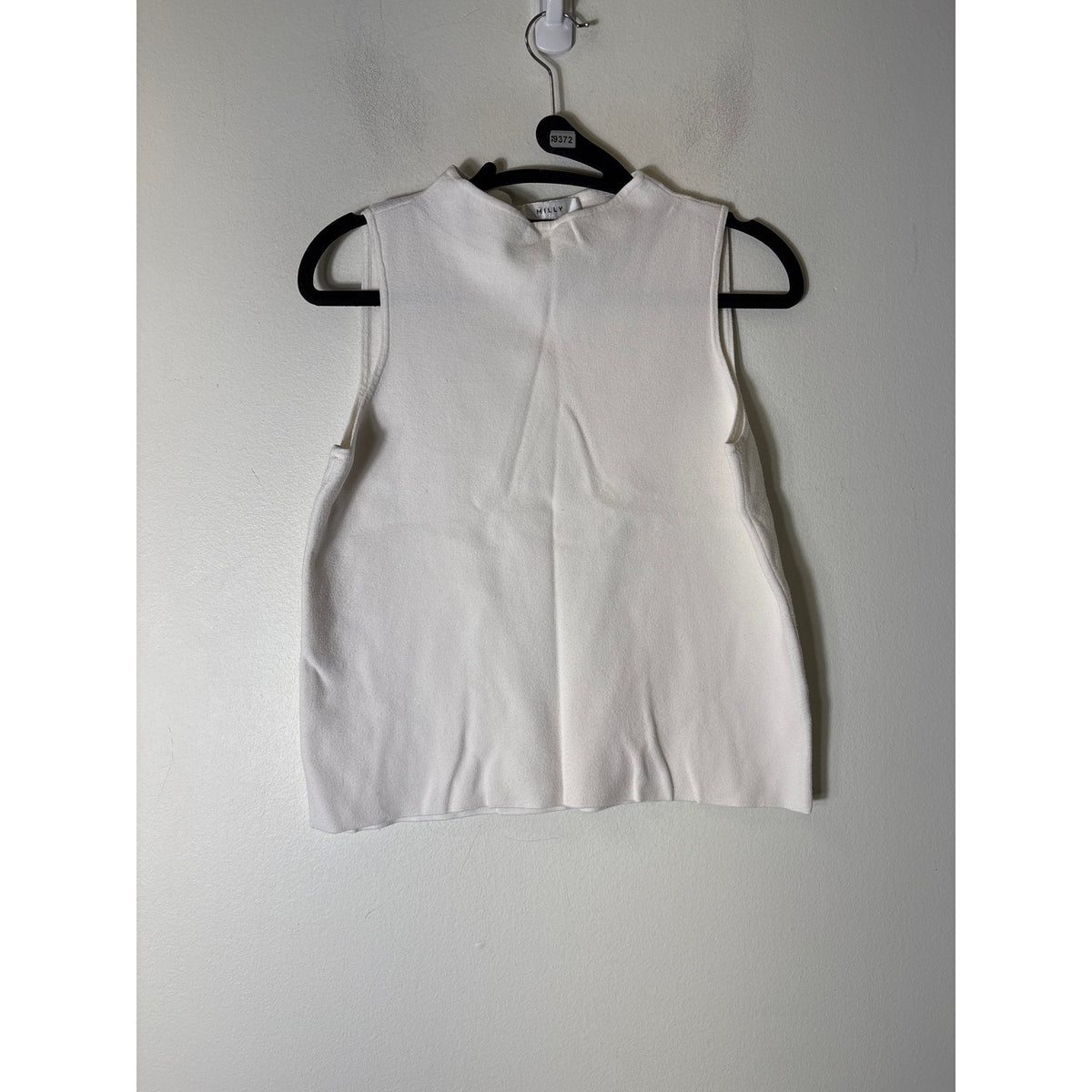 Milly White Mock Neck Sleeveless Sweater Top Sz M