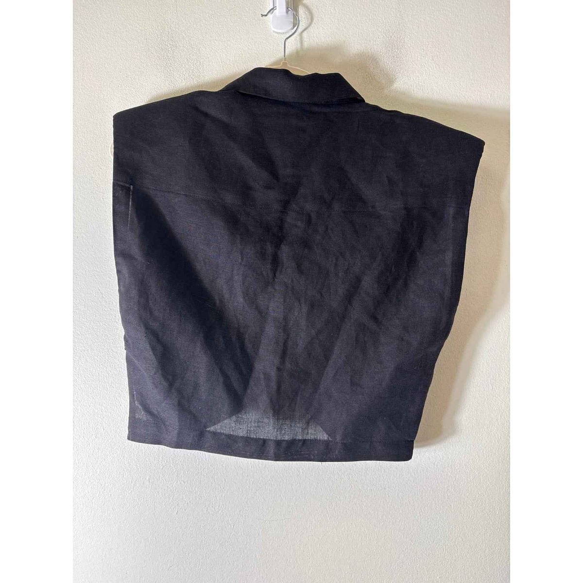Astr The Label Black Linen Sleeveless Front Knot Blouse Sz M