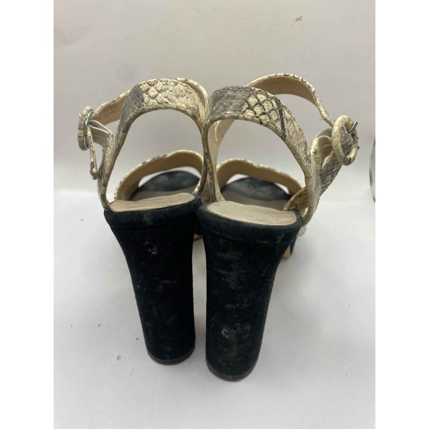 Moda Di Fausto Off White Black Platform Sandals Sz 6.5
