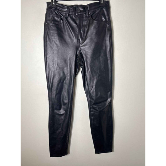 Veronica Beard Black Faux Leather Maera Skinny High Rise Jeans Sz 28/6