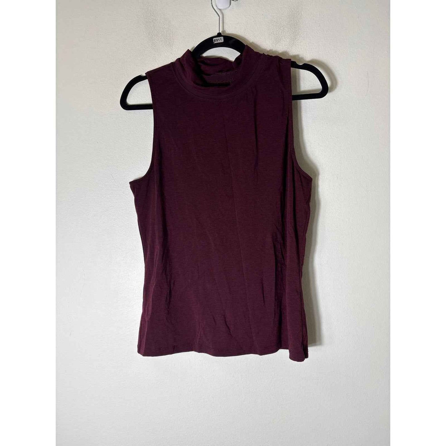 Athleta Maroon Sleeveless Mock Neck Athletic Toop Sz M