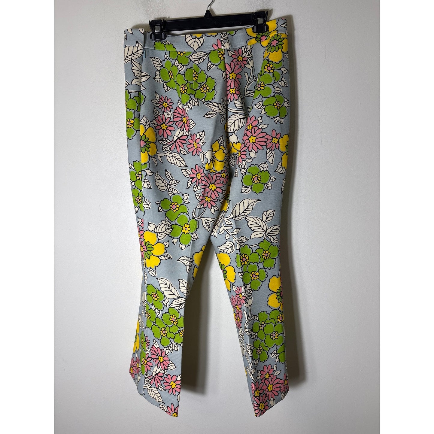 Vintage Tory  Burch Blue Floral Flare Leg Pants sz 14