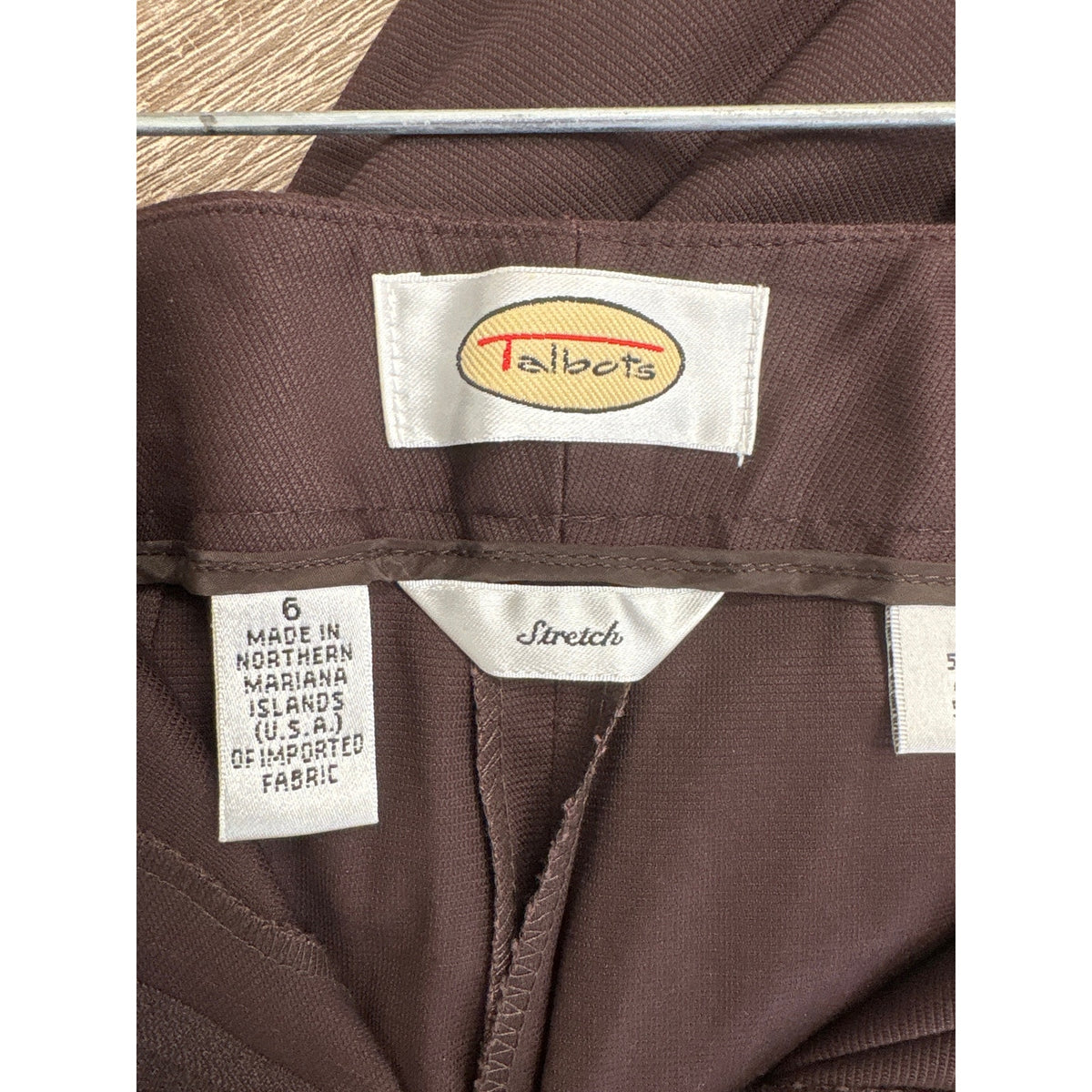 Talbots Brown Stretch Straight Leg Pants Sz 6