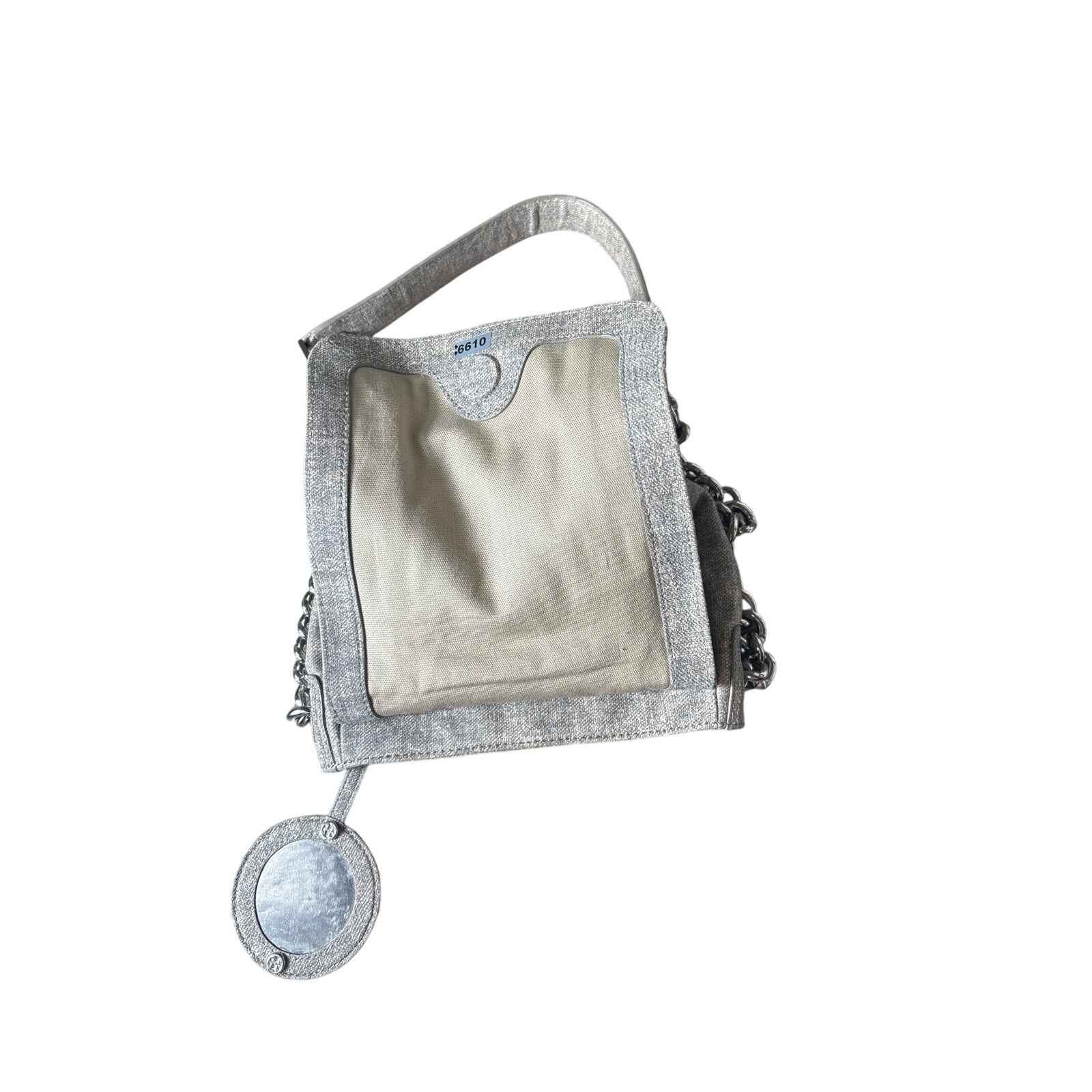 Tory Burch Gray Foldover Crossbody Bag 8"x6"