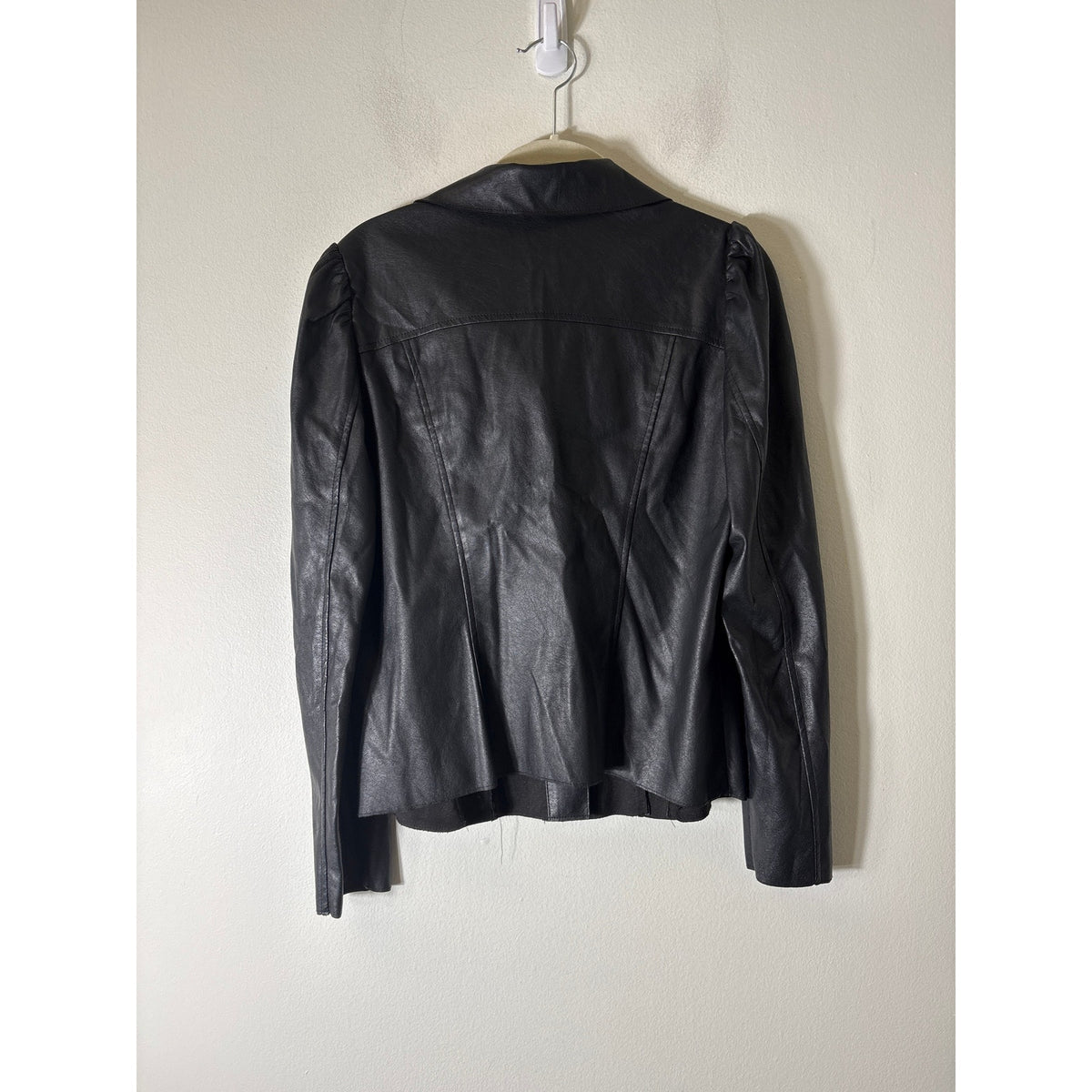 Drew Black Faux Leather long Sleeve Button Up Jacket Sz S