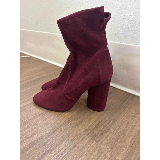 Stuart Weitzman Maroon Suede High Heel Bootie Sz 6
