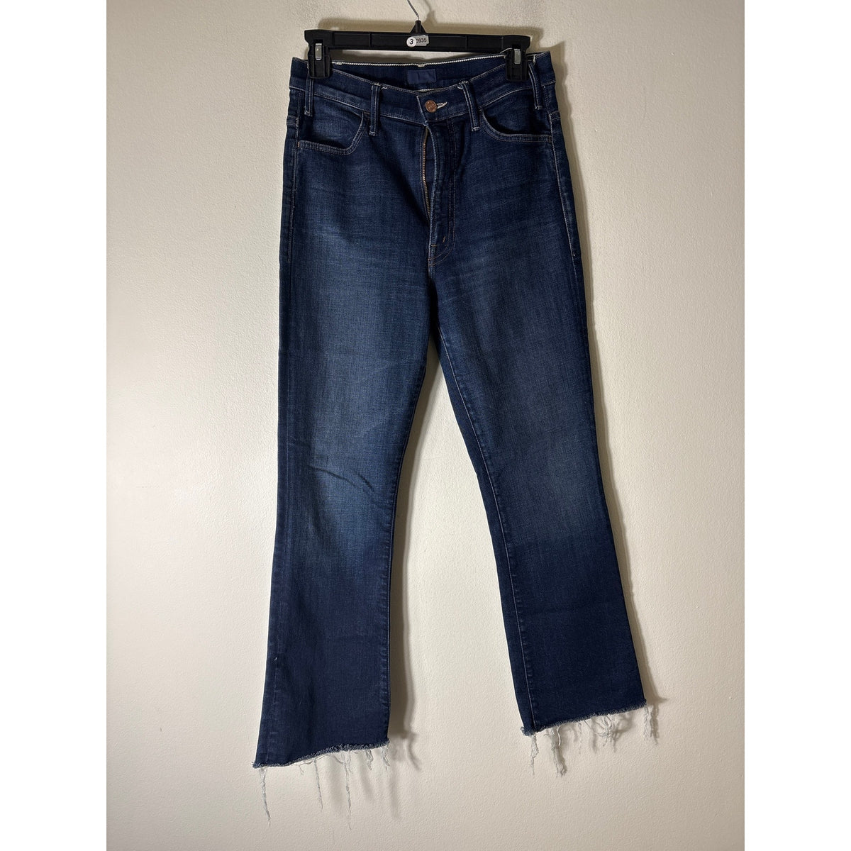 Mother Dark Wash The Hustler Ankle Fray Blue Jeans Sz 27