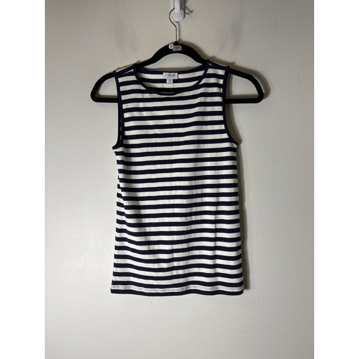 NWT J.Crew Navy and Stripe Tank Sz XS
