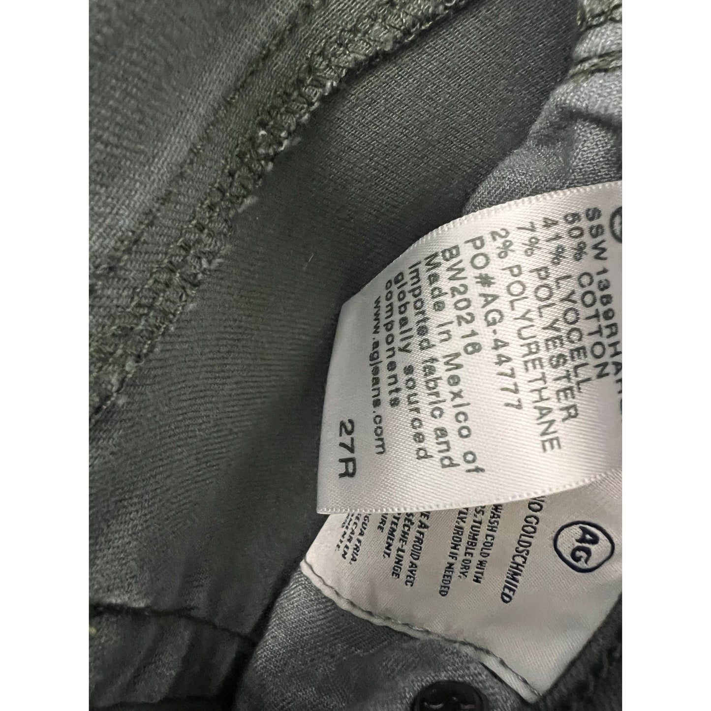 Adriano Goldschmied Dark Green "The Legging Ankle" Sz 27
