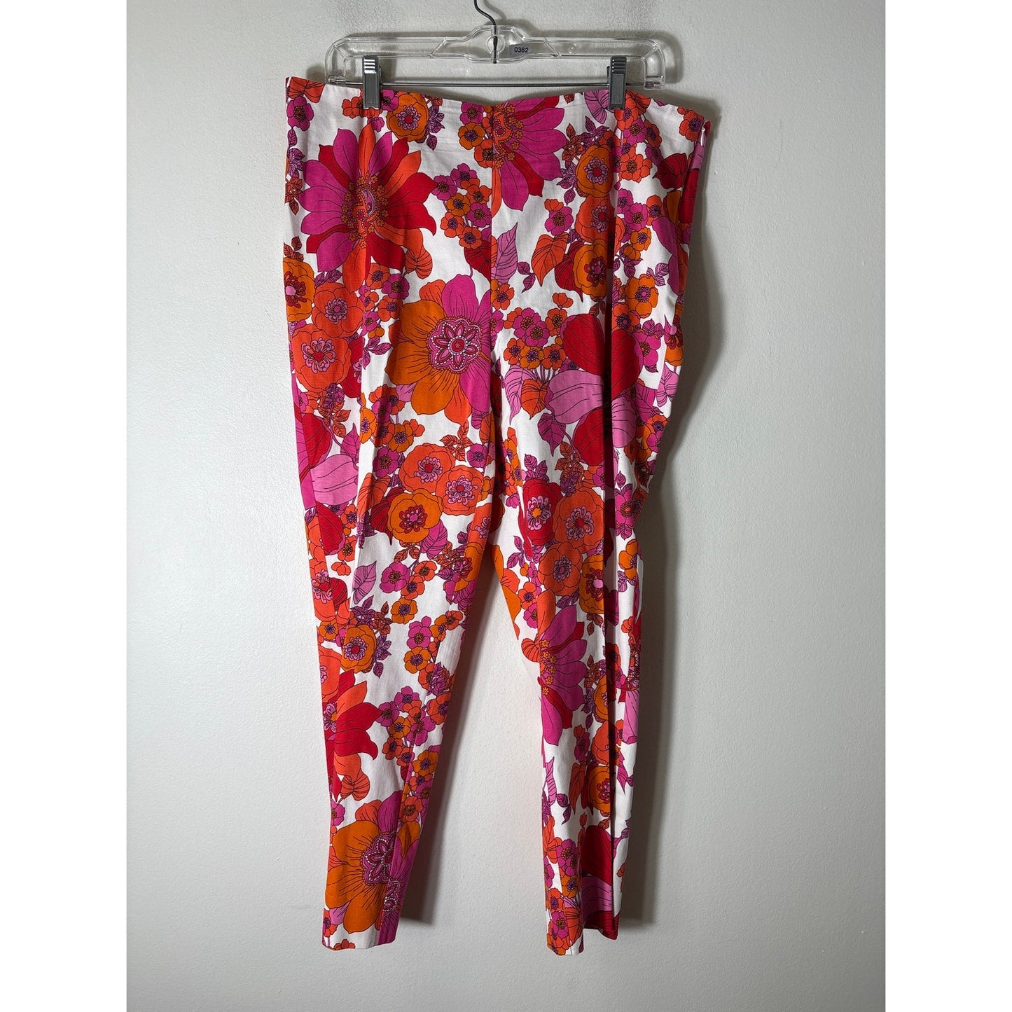Trina Turk Pink Orange Floral Cotton Side Zip Sz XL