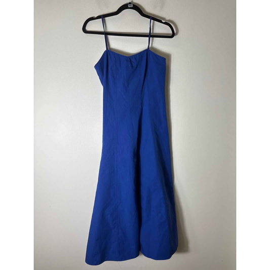 Zara Cobolt Blue Spaghetti Strap Seamed Maxi Dress Sz S