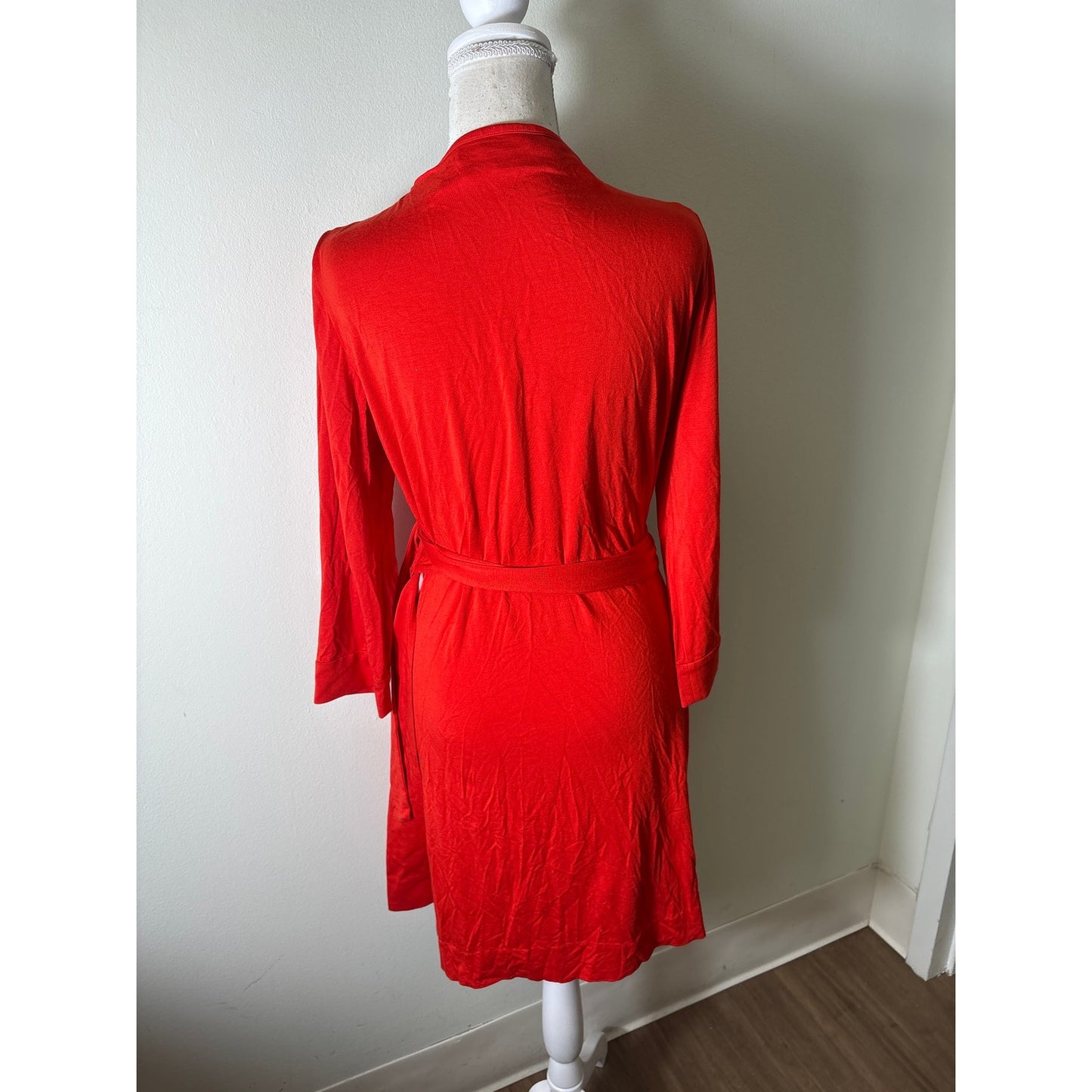 Diane VonFurstenberg Red/Orange Long Sleeve Wrap Mini Dress Sz 14
