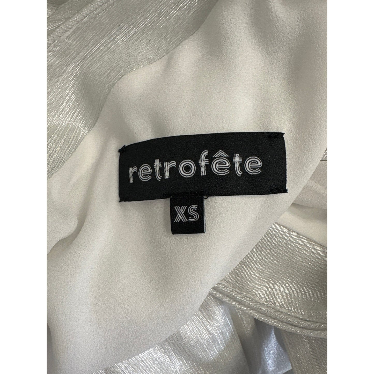 Retrofete Silver One Shoulder Belted Gown Sz xs