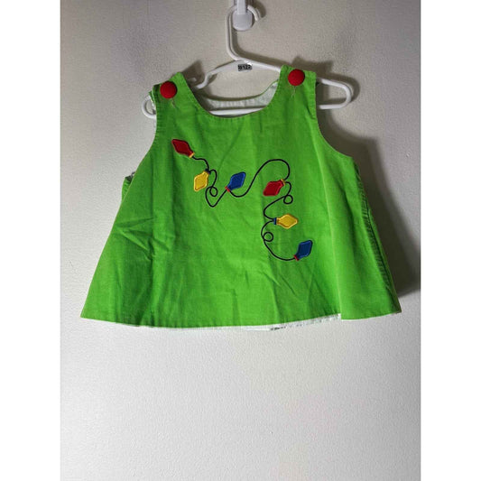 Girls Vintage Jacob's Ladder Green Corduroy Top&Pants applique set Sz 3T