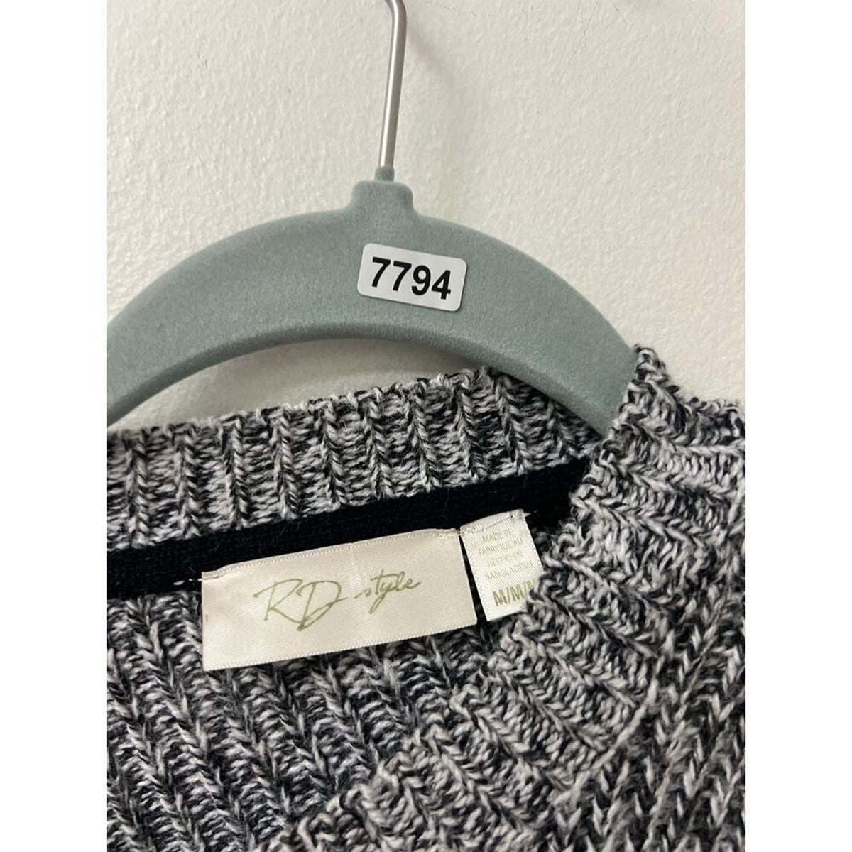RD Style Grey and Black Sweater Size Medium