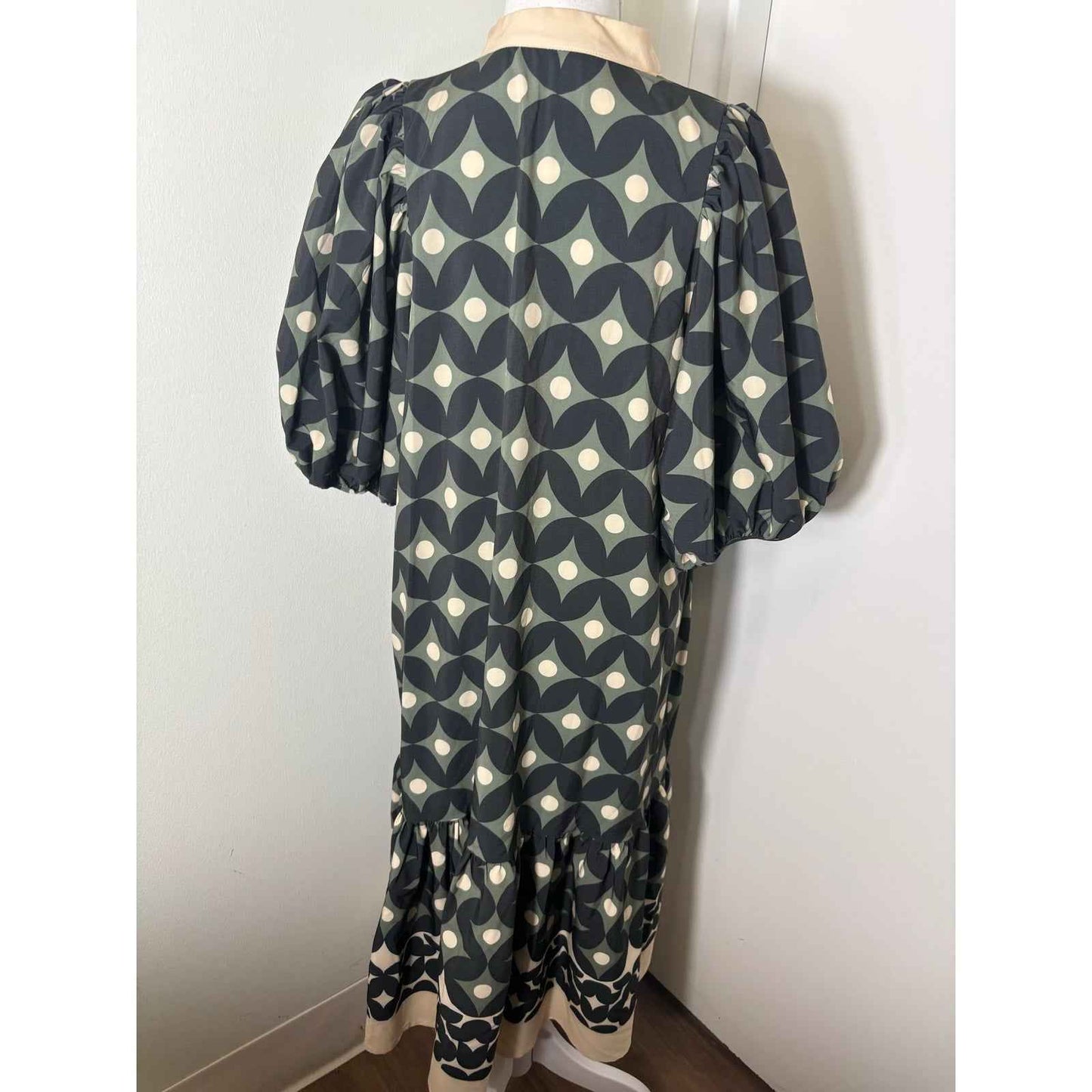 Lavi Green/Black/Cream Maxi Dress Sz XS