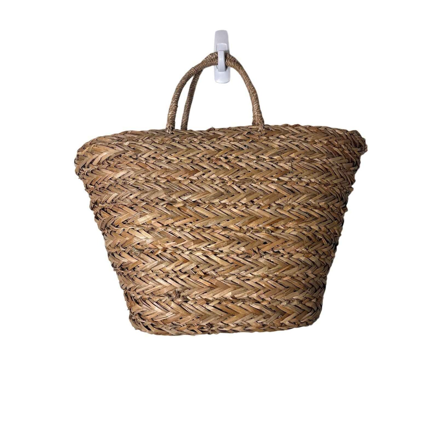 NWT Brown Straw Lined Beach Bag Sz 12"x19"