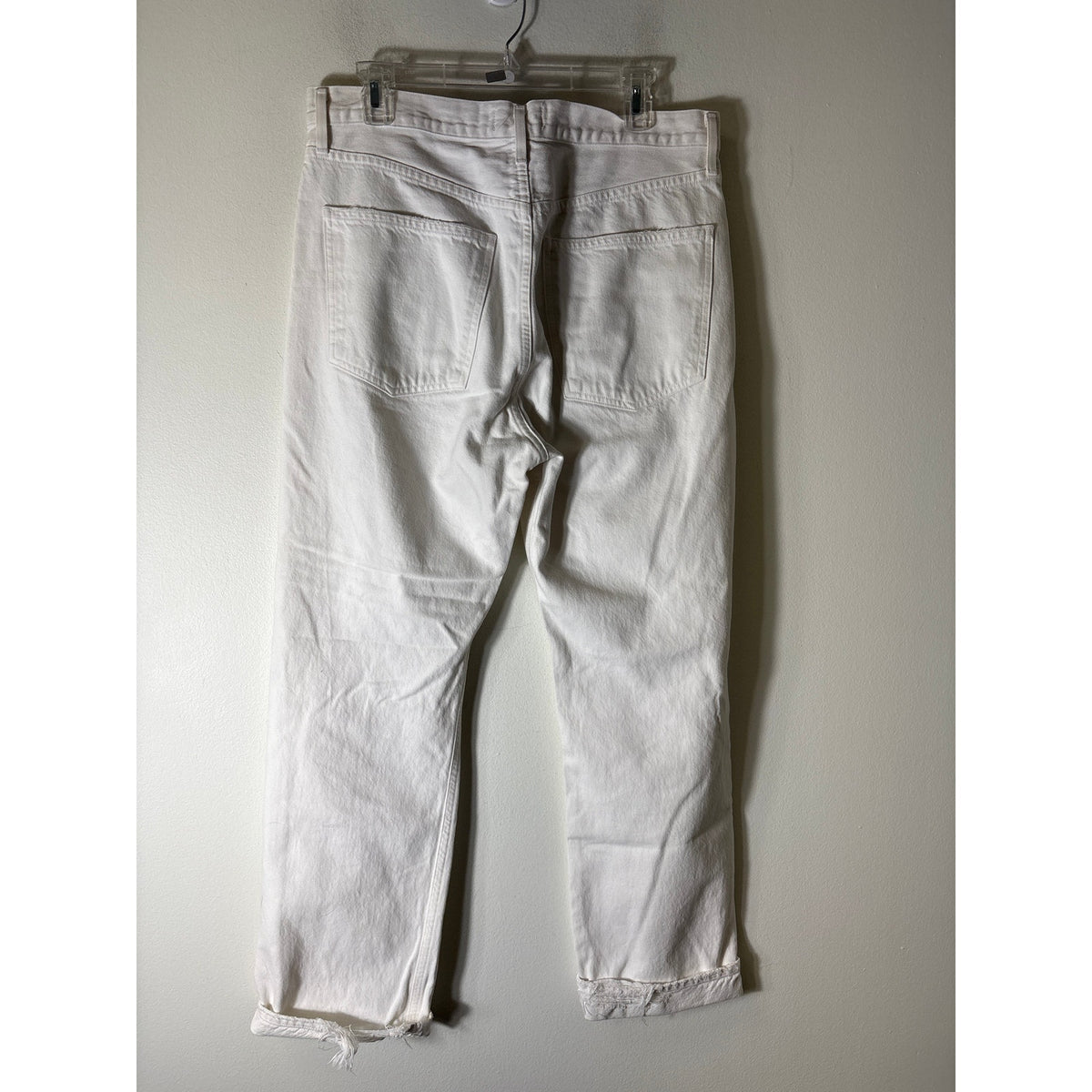 Agolde White Button Fly Distressed Denim Jeans Sz 29