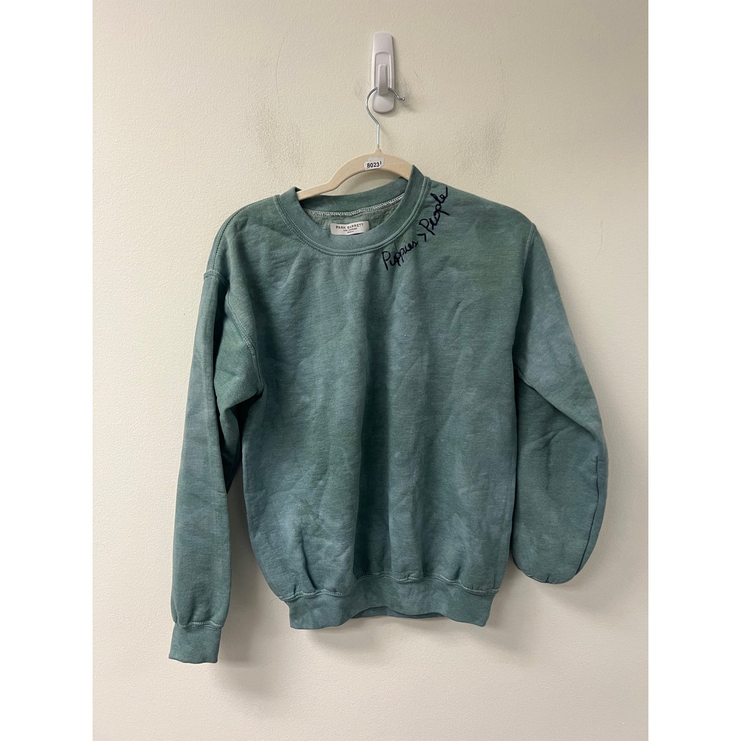 Park Barrett Green Embroidered Sweat Shirt Sz S
