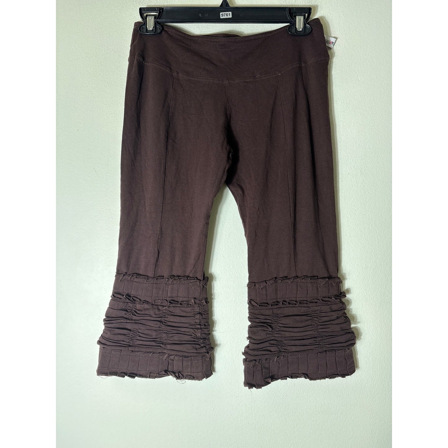 Free Love Clothing Brown Cropped Leggings Sz M