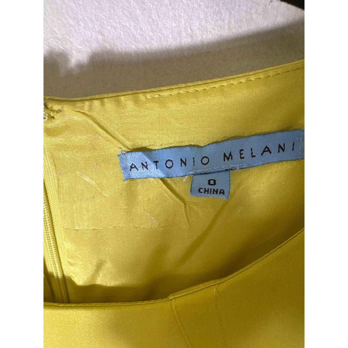Antonio Melani Yellow Sleeveless Peplum Midi Sheath Dress Sz 0