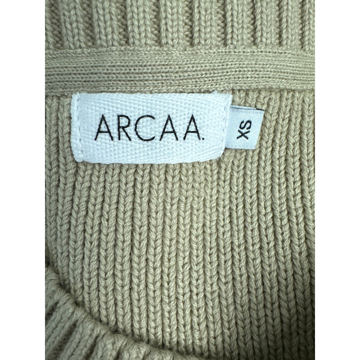 ARCAA Tan and Dark Green Colorblock Sleeveless Knit Sweater and Pants Set Sz XS