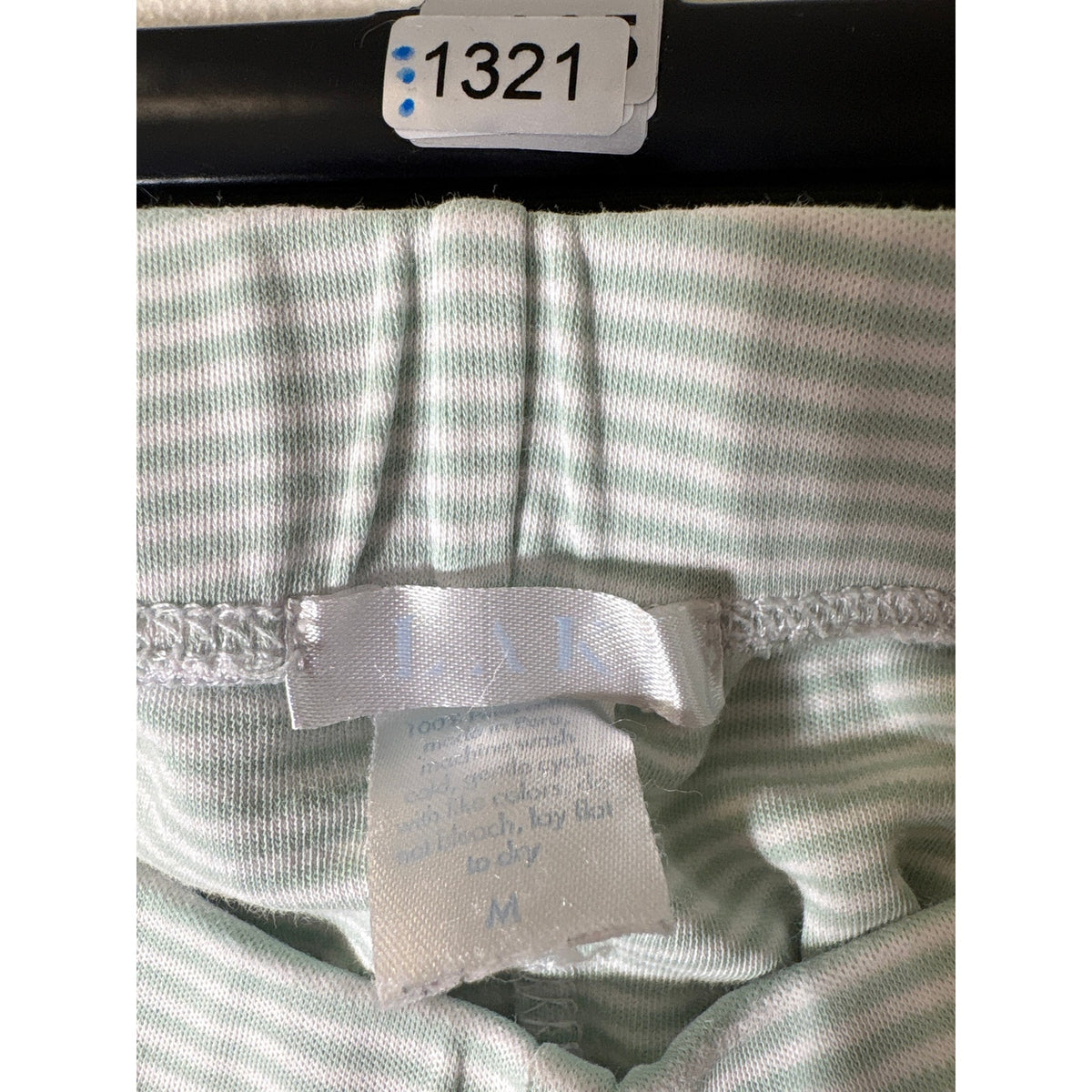 Lake Green and White Stripe PJ Crop Pants Sz M