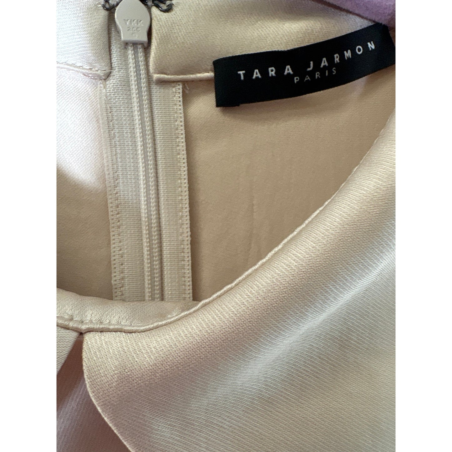 Tara Jarmon Tianna Beige Satiny Blouse Sz 42 (large)