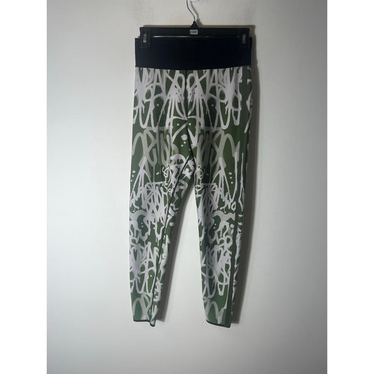 Ultra Cor Green White Patterned Leggings and Top Set  Sz S/M