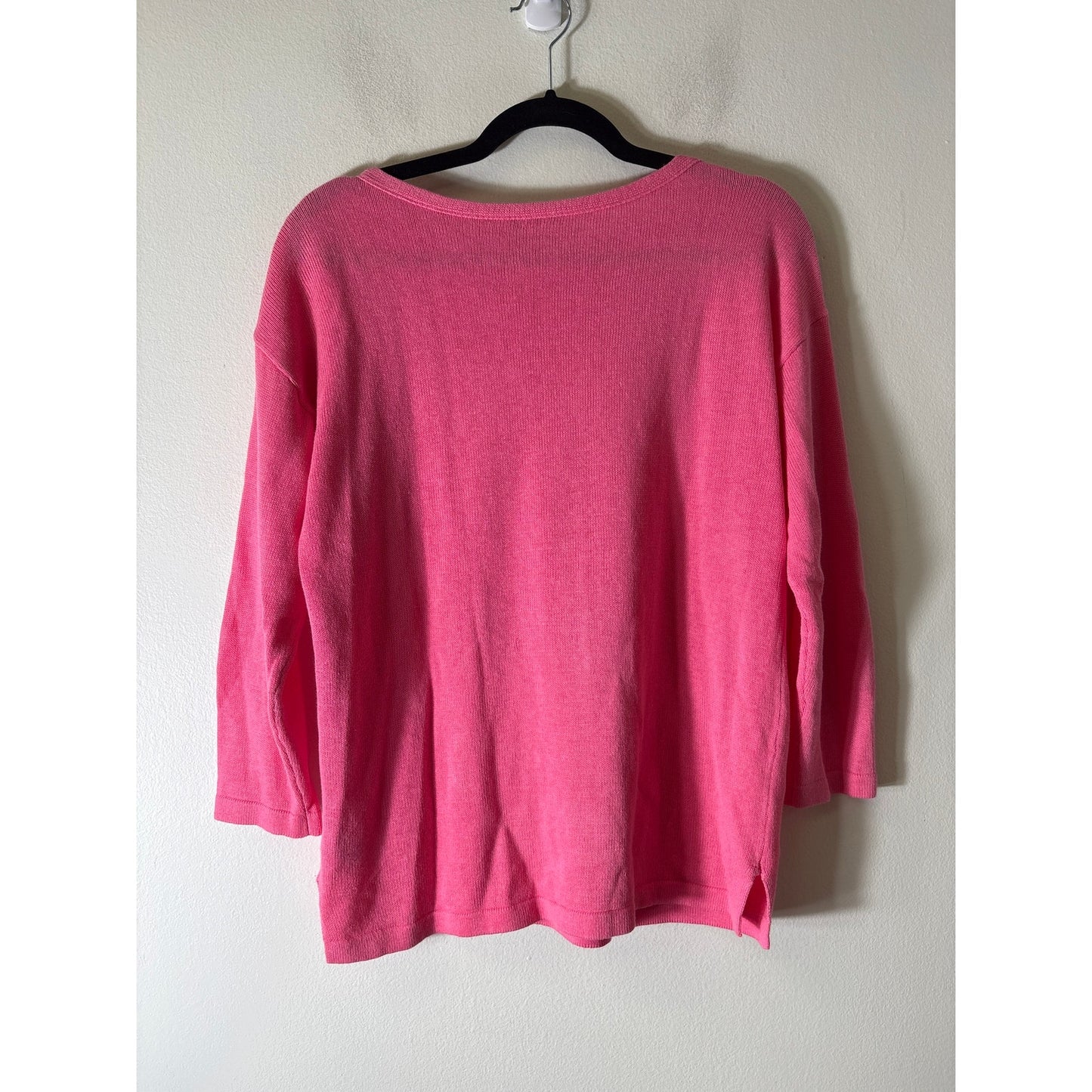 J. McLaughlin Poppy Pink Long Sleeve Knit Sweater Sz S