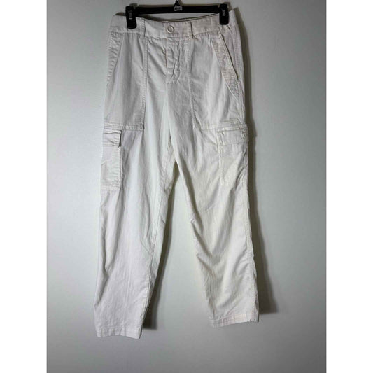 James Perse Off White Cotton Cargo Style Cotton Pants Sz 1